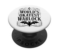 Worlds Okayest Warlock Humor Fantasía Diseño PopSockets PopGrip Adhesivo
