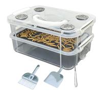 Worm Farm Kit - PE 24x16x13cm | Clear Double-Layer Habitat Box, Mealworm Container | Ideal para Biología, Science Education, Classroom, School, Homeschool, Science Project