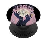Worm Moon She Who Renews Fases Lunares modernistas de Marzo de 2026 PopSockets PopGrip Adhesivo