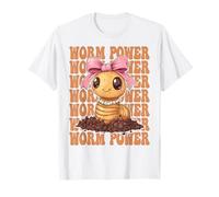 Worm Power Worm Farmer Farming Vermiculture Girl Mom Camiseta