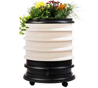 WORMbox | Vermicompostador Compostera 4 bandejas Marfil + Jardinera | 64 litros | Composta residuos orgánicos, lombrices producen Humus de Lombriz