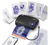 Wormhole Tattoo Impresora de plantillas, mini impresora térmica de tatuajes, máquinas de tatuaje Bluetooth compatibles con tableta, smartphone para principiantes y artistas de tatuajes, color negro
