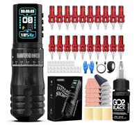 Wormhole Tattoo Xtreme Tattoo Ink - Kit de pistola de tatuaje, máquina inalámbrica de aleación de aluminio, pistola giratoria ajustable, kit completo de tatuaje para artistas profesionales del tatuaje