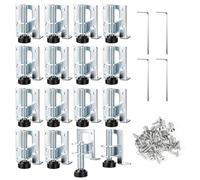 Worown 16 patas de nivelación de muebles resistentes en forma de L, altura ajustable, patas de compensación (0-2,5 cm), patas ajustables para muebles de acero laminado en frío, capacidad de carga