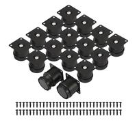 Worown 16 patas para muebles ajustables (5 cm - 6,5 cm), color negro de metal con 64 tornillos, patas de muebles de 50 mm para cama, mueble de televisión, sofá, estantería, mesa de café y escritorio