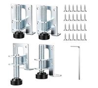 Worown 4 patas niveladoras de muebles resistentes en forma de L, altura ajustable, patas de compensación (0-2,5 cm), patas ajustables para muebles de acero laminado en frío, capacidad de carga