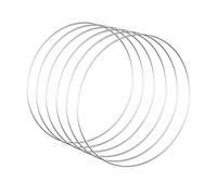 Worown 6 Aros de Corona Floral de 30 cm, Anillos de Metal Plateado para Hacer Coronas de Boda y Manualidades Colgantes de Pared