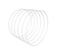 Worown 6 Piezas 25 cm Aros de Corona Floral, Aros Florales de Metal Anillos de Metal Blanco para Hacer Decoración de Corona de Boda y Manualidades para Colgar en la Pared