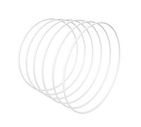Worown 6 Piezas 30 cm Aros de Corona Floral, Aros Florales de Metal Anillos de Metal Blanco para Hacer Decoración de Corona de Boda y Manualidades para Colgar en la Pared
