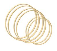 Worown 6 Piezas Aros de Bambú 20/25/30cm, Anillos de Madera para Atrapasueños, Guirnaldas, Bodas