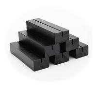 Worown 6 Piezas Portatarjetas de Madera Negra, Portatarjetas de Menú, Portatarjetas de Mesa de Madera para Fotos en Casa, Cafetería, Tienda y Boda (10 x 3 x 2 cm)