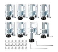 Worown 8 patas de nivelación de muebles resistentes en forma de L, altura ajustable, patas de compensación (0-2,5 cm), patas ajustables para muebles de acero laminado en frío, capacidad de carga