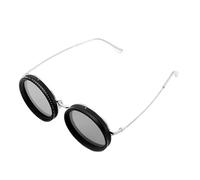 Worparsen Gafas de sol polarizadas redondeadas, polarizadas ajustables, 1 - 9 velocidades, gafas de sol, playa, sombras, gafas de sol con lentes de filtro ND, Plata mejorada, aprox. 14,5 cm