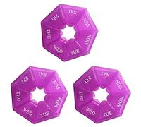 Worparsen Pastillero plástico a prueba de polvo caja sellada joyería píldora contenedor mini dispensador translúcido púrpura