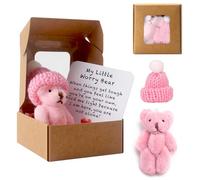 Worry Bear Hug in a Box, A Little Pocket Bear Hug - Mini osos de peluche en caja, regalos para niños, osos de bolsillo con tarjeta inspiradora, regalo positivo para mujeres y hombres, día de San