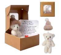 Worry Bear Hug in a Box, A Little Pocket Bear Hug - Mini osos de peluche en caja, regalos para niños, osos de bolsillo con tarjeta inspiradora, regalo positivo para mujeres y hombres, día de San