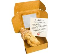 Worry Bear Hug in a Box, mini oso de preocupación con tarjeta inspiradora, regalo de condolencias para Navidad y día de San Valentín, accesorios de escritorio
