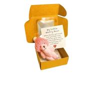 Worry Bear in a Box, mini oso de peluche con tarjeta inspiradora, accesorio de escritorio, regalo de condolencias (rosa)