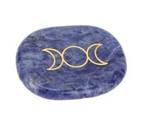 Worry Stone Piedra de Roca Piedra de Jade Piedra de Masaje de Superficie de Diamantes de Imitación Tinta de Plantilla de Piedras Preciosas (Raya azul)