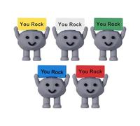 Worry Stones, 5-Piece Positive Encouragement Set, Smooth Polished Touchstones, Motivational Words Engraved, Mindful Gift for Birthdays, Holidays, or Family Support, 1.42x1.65 Inches