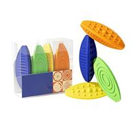 Worry Stones Adults, 4 Piece Rubber, 2.87x0.94x2.64 Inches Portable, Textured Fidgets Sensory Toys, Lifestyle Gadgets for Boys Girls Women Students Home Travels Outdoor, Relaxation Accessory for Daily