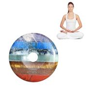 WorryStone Donut - 7 cristales curativos de chakras, piedras de palma naturales, piedra de meditación de ansiedad, piedras de fricción de energía espiritual, piedras de pulgares calmantes para aliviar
