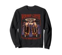 Worship Coffee Dark Lord Sarcastic Vintage Funny Adult Humor Sudadera