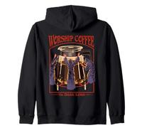Worship Coffee Dark Lord Sarcastic Vintage Funny Adult Humor Sudadera con Capucha