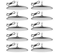 Worshow 10 Pack 500W UFO LED Lámpara de Alta Bahía, 50000LM 6500K Blanco Frío LED Iluminación Comercial, IP65 Impermeable Luces de Garaje Para Garajes, Tiendas, Fábricas, Granero