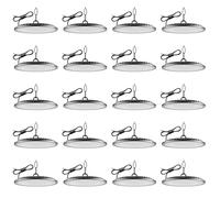 Worshow 20 Pack 200W UFO LED Lámpara de Alta Bahía, 20000LM 6500K Blanco Frío LED Iluminación Comercial, IP65 Impermeable Luces de Garaje Para Garajes, Tiendas, Fábricas, Granero