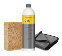 wortek Juego compuesto por champú Koch Chemie con efecto cerámico con paño seco y esponja, juego de lavado de coche, sellado de cerámica