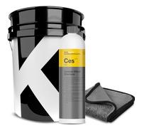 wortek Kit de lavado de coches compuesto por cubo de lavado Koch Chemie, champú Koch Chemie Ceramic Effect y paño de secado wortek