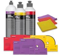 wortek KochChemie - Kit de pulido (3 almohadillas de 126 mm + barniz 250 ml + paños de pulido)