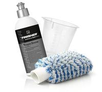 wortek Set de cuidado de coche con champú de espuma Koch Chemie The Finisher TropicSnow pH neutro, guante de lavado de microfibra wortek y vaso medidor de 100 ml, espuma de nieve pH neutro para