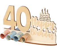 WORTGEFECHTE Regalo de Dinero de Madera para 40 cumpleaños, Idea de Regalo, Vale de Compra, Paquete de Vale de Regalo, Regalo de Madera para Dinero, Regalo de Dinero para Mujeres y Hombres, Regalo de