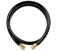Worth Manguera de jardín corta negra de plomo de 3/4 pulgadas x 12 pies, sin torceduras, sin fugas, accesorios macho/hembra, tubo de agua ligero, resistente, duradero, flexible, extremos de aluminio