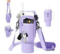 WoRuyKot Bolsa portabotellas de agua para Stanley Cup 40 oz, accesorios para copa Stanley, soporte para botella de agua con compartimento para teléfono móvil y correa de hombro ajustable, adecuada