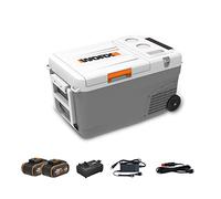 WORX 18 V (20 V máx.) Enfriador eléctrico portátil 23 L WX876, PowerShare, 20 V 220 - 240 V CA 12 V/24 V con rueda y asa de tracción para astillero de camping, viajes de coche