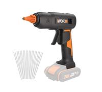 WORX 18V(20V MAX) Pistola de Pegamento a Batería WX045.9, PowerShare, 60W, MAX 200℃, Antigoteo, Ideal para Trabajos de Bricolaje, con 10 Barras de Pegamento, sin Batería ni Cargador