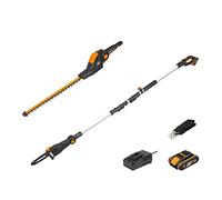 WORX 20V 2 en 1 Combo, Cortasetos telescópico y podadora WG908E, PowerShare, 2.0 Ah, tensado automático de la Cadena, lubricación automática de Aceite y Cargador rápido de 1 Hora.