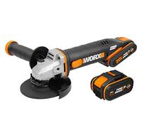 WORX | Amoladora 125mm 20V | PowerShare | WX803 | Incluye 2 baterías 2Ah y 4Ah | Bloqueo del husillo | interruptor lateral | Sistema de ajuste rápido sin herramientas | Mango auxiliar