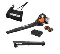 WORX Aspirador de Hojas 40V Máx. 2x20V | WG583E | PowerShare |Incluye 2 baterías y Cargador Doble |2 en 1 Recoger y aspirar - Bolsa de 35 L | Incluye Toberas | Ligero