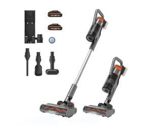 WORX Aspirador Escoba sin Cable 20V WX038, Potente 25Kpa, hasta 45 min de Autonomía, para Pelos de Mascotas, Suelos, Alfombras, Coches - 2 Baterías PowerShare y Cargador Dual de Pared incluidos