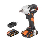 WORX Atornillador de Impacto Brushless 20V PowerShare | WX272-2 baterías | motor sin escobillas, 3 velocidades variables, Luz LED