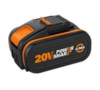 WORX Batería de 18 V (20 V máx.) 4,0 Ah WA3553 con indicador, PowerShare para todos los dispositivos WORX - Batería de repuesto recargable de alto rendimiento, tensión nominal 18 V, tensión máxima 20