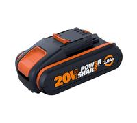 WORX Batería de 20V 2,0 Ah | PowerShare | WA3551 con indicador de Carga, válida para Todas Las Herramientas de WORX de 20V, 40V y 80Vpantalla, PowerShare