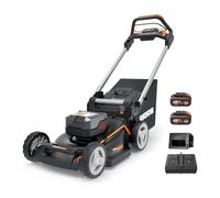 WORX Cortacésped Nitro 40V (2x20V) | PowerShare | WG749E | Incluye 2 baterías 4Ah y Cargador Doble | 46 cm con tracción | Mulching | 7 Posiciones de Altura