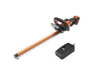 WORX Cortasetos a batería | WG264E | 20V Máx. | Batería 20V - 2Ah y Cargador Incluido |PowerShare | Cuchilla Doble Longitud Cuchilla 56 cm | Distancia Entre Dientes 20 mm |
