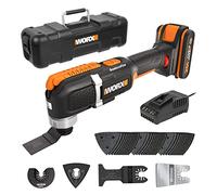 WORX Multiherramienta Sonicrafter 20V Máx. | PowerShare | WX 696 | Incluye 1 batería 2 Ah con indicador, cargador y maletín | Sistema de anclaje de accesorios Universal | Velocidad variable | luz LED
