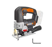 WORX Sierra de calar 20V Máx. | WX543.9 | Sistema de penduleo de 4 posiciones | Sin batería ni cargador | Cambio rápido de hoja| Luz LED | 24mm de corte | Caja de cartón |